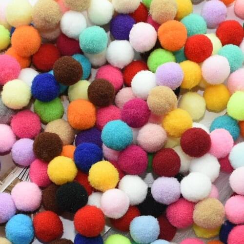 100Pcs/lot Colorful Pompom 15/20/25mm Soft Pom Poms Balls Fur Plush Ball DIY Handcraft Wedding Home Decoration Party Supplies