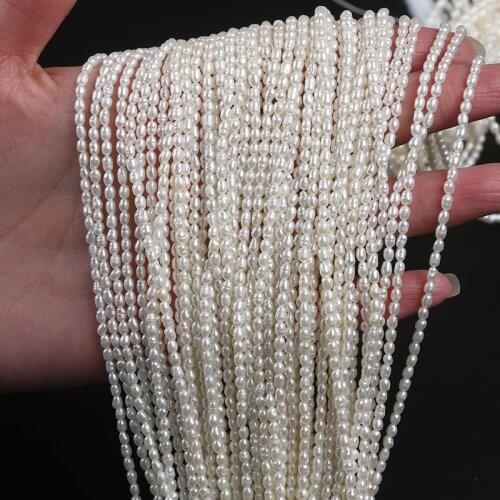 2-2.5mm small size rice seed wholesale white natural freshwater real pearl strand string