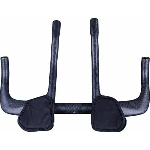 NO LOGO 3K Carbon Bike Aero Bars Road Bicycle TT Handlebar Rest Put Bar Handlebar Black Matte 450g/Sets