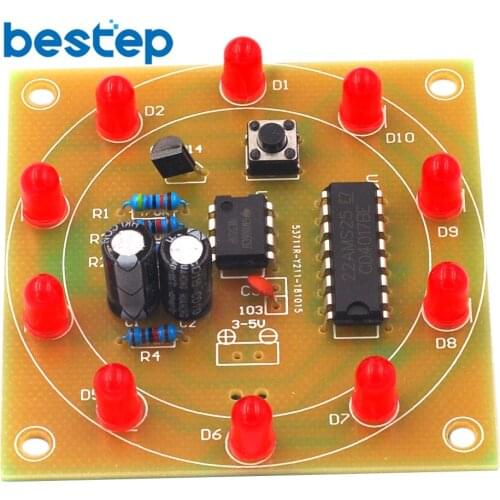 Lucky Rotary Suite Electronic Suite CD4017 NE555 Self LED Light Kits Production Parts And Components 3V 5V Pulse Generator DIY