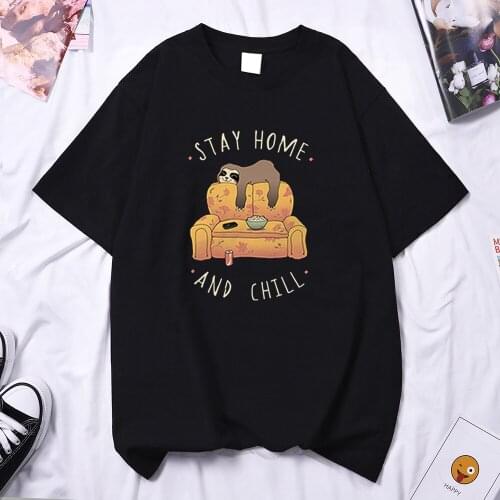 Stay Home And Chill Cute Comics Women Tee Shirt Summer 2021 Fashion T-Shirt Hip Hop Brand T Shirt Kawaii Anime Woman T-Shirts