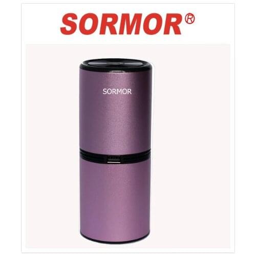 SORMOR pink Car Air Purifier HEPA Filter Ionizer Mini Portable Air Cleaner,purificador de aire Freshener USB Port 5V for Car