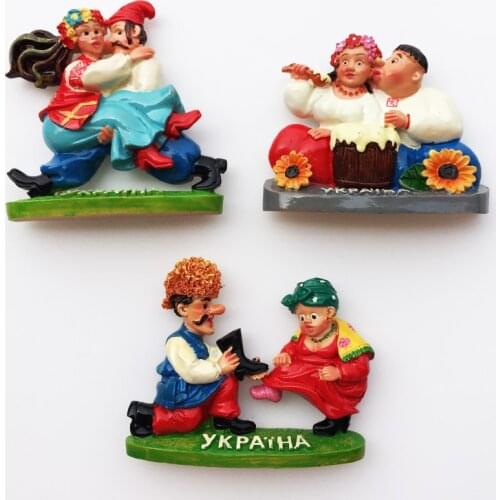 Ukraine Amorous Feelings 3D Cute Doll Fridge Magnets Tourist Souvenirs Refrigerator magnet Decoration Articles Handicraft