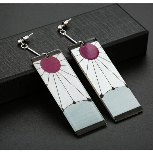 Drop Earrings Anime Acrylic Demon Slayer Kimetsu no Yaiba Blade of Ghost Earings For Women Men Gift Earrings