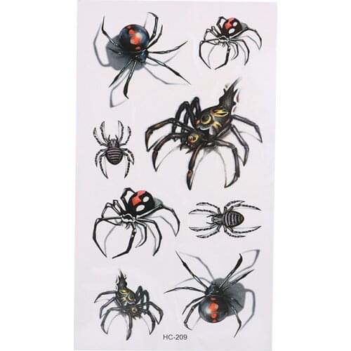 5PCS Sexy Black Spider Temporary Tattoo Body Art Flash Tattoo Stickers Waterproof Tatoo Home Decor Wall Sticker 9*9cm