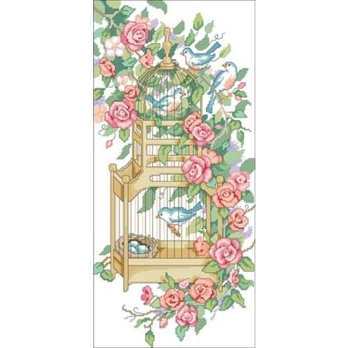 Caged bird patterns Counted Cross Stitch 11CT 14CT 18CT DIY Chinese Cross Stitch Kits Embroidery Needlework Sets