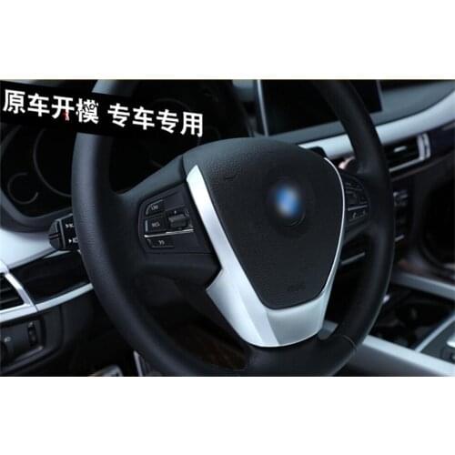 Yimaautotrims Steering Wheel Frame Cover U Trim Fit For BMW X3 F25 / X4 F26 2013 2014 2015 2016 2017 ABS Chrome Matte