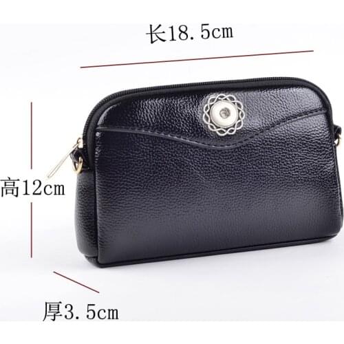 PU leather good quality 18mm snap button jewelry leaves-bag For Women MOM girls QB2105