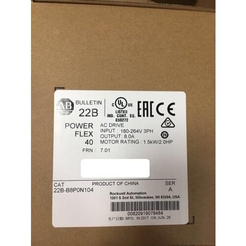 1PC New 22B-B8P0N104 PowerFlex 40 AC Drive 240V 8A 2HP 22BB8P0N104