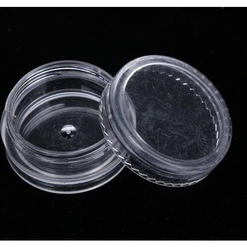 10Pcs 3g Portable White Translucent Mini Plastic Cosmetic Empty Jar Pot Eyeshadow Makeup Case Face Cream Lip Balm Container