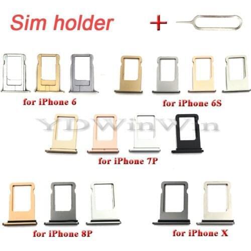 10pcs Micro Nano SIM Card Holder Tray Slot Replacement Part SIM Card Holder Adapter Socket for iphone 6s plus 7 8 X XS max XR