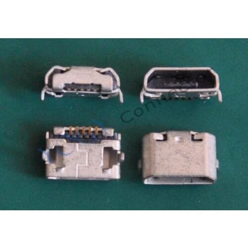 100 pcs/lot) NO edge curl Female Micro USB Connectors Plug fit for Portable Power, Tablet, MP3, MP4