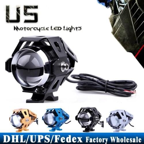 100PCS/lot Motorcycle Lighting Lamp 125W Motorbike 3000LMW U5 LED Driving Fog Spot Light Head H901