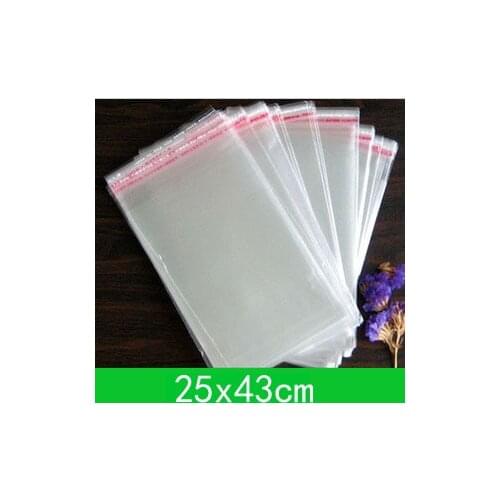 200pcs/lot New jewelry Bag (25x43cm) with self-adhesive seal clear opp bag /poly bag for wholesale Free Shipping