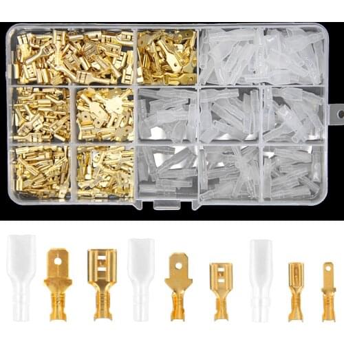 360PCS Quick Splice 2.8mm 4.8mm 6.3mm Male and Female Wire Spade Connectors Wire Crimp Terminals with Insulating Sheath