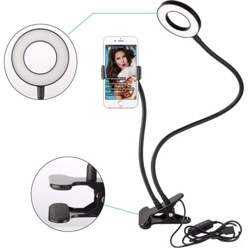 4 inch Selfie Ring Light With Long Arm Mobile Phone Holder Bracket Photography Ring Light LED Light For Youtube Live,make up