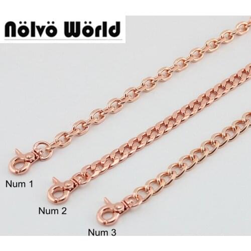 5pcs 110-120-130cm Beautiful Rose Gold Chain,3 Styles Nice Rose Golden Bags Purse Adjusted Chain