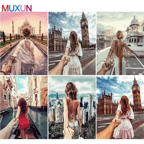 Muxun Woman Diamond Painting Full Square 5D Diamond Embroidery Portrait Rhinestones Fall Decorations For Home Decor Gift Rp758