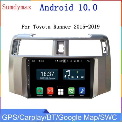 Android 10 Car Dvd Gps Player For Toyota 4 Runner 2009-2019 Car Audio Gps Navi 4G RAM 128G ROM Built in Wifi Audio Stereo