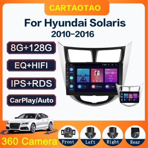 4G+64G 2 din Android 9.0 car DVD player for Hyundai Solaris accent Verna 2010 2011-2016 radio recorder Gps WIFI usb DAB+ 2DIN