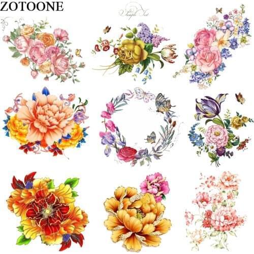 ZOTOONE Flower Patches Iron On Transfers For Girl Clothes DIY Dresses Heat Vinyl Transfer A-level Washable Clothes Stickers E