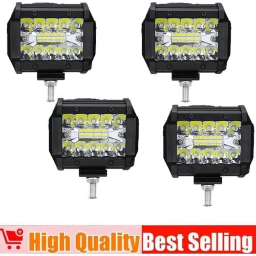DC 12V-24V CAR LED Work Light 4 Inch 60W 20LED 6000K LED Light Bar for Truck Motorcycle SUV ATV Car Boat