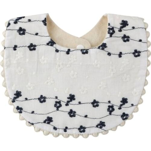 Baby Bibs Princess Embroidery Floral Bandana Saliva Towel Newborn Feeding Scarf