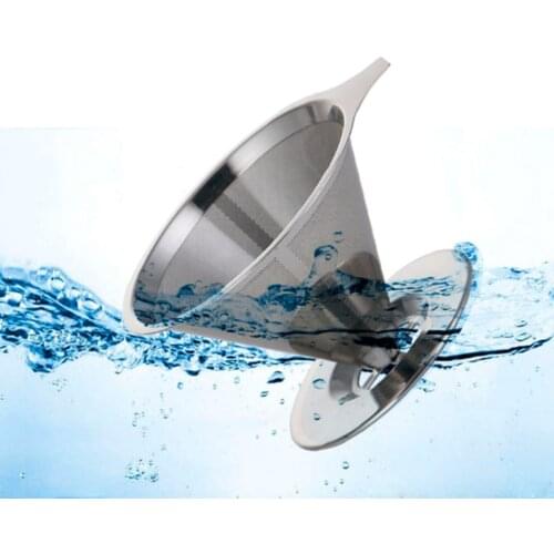 Double Layer 304 Stainless Steel Coffee Filter Holder Pour Over Coffees Dripper Mesh Coffee Tea Filter Basket Tools