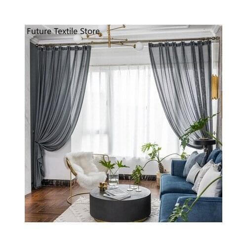 21Light Luxury Plain Nordic Style Fishbone Screen Curtain Screen Finished Screen Screen Curtains for Living Dining Room Bedroom