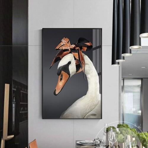 Gorgeous Swan Canvas Painting Beautiful Animal Poster And Print Wall Art For Living Room Studio Bedroom Nordic Style Decoracion