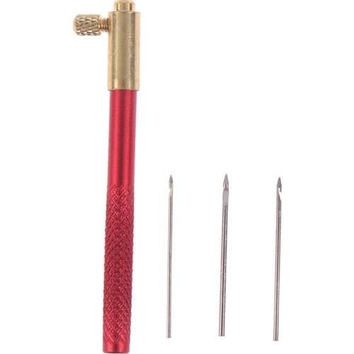 0.7/1/1.2mm Wooden Handle Tambour Crochet Hook with 3 Needles French Crochet Embroidery Beading Hoop Sewing Tool Set DIY Craft