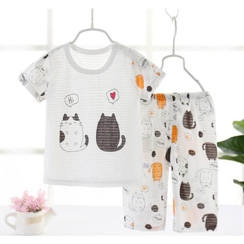 Summer Clothes Shorts Sets Suit For Kids Girls Boys Clothing Outfits T-Shirts Baby Toddler Clothes Children Pajama Home Wear