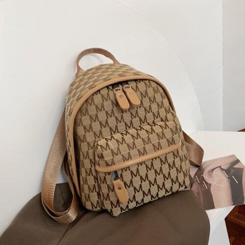 Burminsa Letters Printing Jacquard Mini Women Backpack Designer Brand College Girls School Bags Small Travel Bagpack Trends 2021