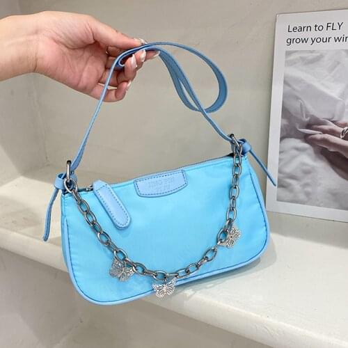 Fashion Women Butterfly Chain Small Shoulder Bag Oxford Cloth Underarm Bags Female Small Handbags And Purses bolsos de mujer