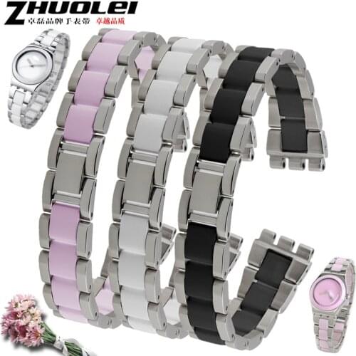Fashion swatch watchband for YGS716 YAS100 YLS141 watch stainless steel Contain ceramic 17mm