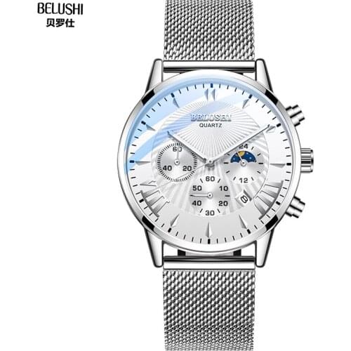 Mens Watches Military Sports Waterproof Wristwatch Top Brand BELUSHI Man Date Calendar Moon Phase Clocks Gifts Reloj Hombre #a