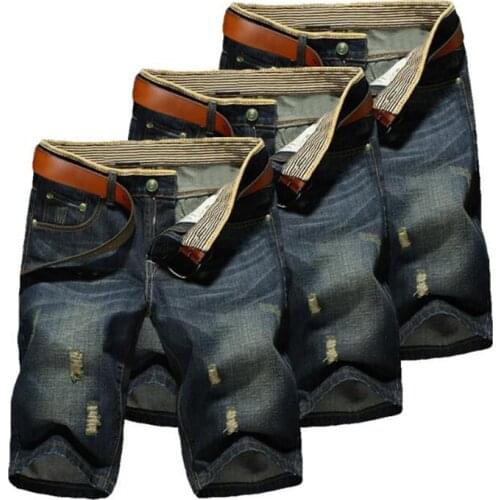 2019 Hot JEANS Pants Casual Men 's 1Pcs Cotton NEW Denim Fashion SHORTS Summer