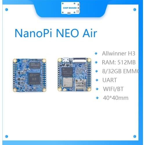 NanoPi NEO Air 512 mb RAM WIFI & Bluetooth, 8 gb/32 gb eMMC Allwinner H3 Quad-core Cortex-A7