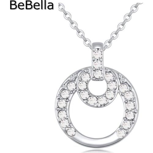 BeBella double circel pendant necklace made with Czech crystal for gift
