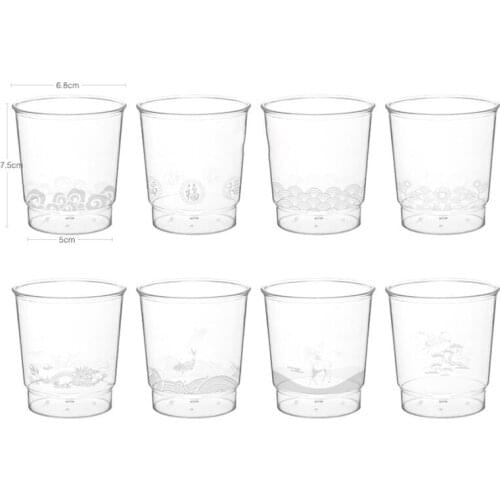 200ml Clear Disposable Aviation Cups 20/40Pack Crystal Transparent Tumblers for Juice Soda Ice Coffee Tea BPA Free LBShi