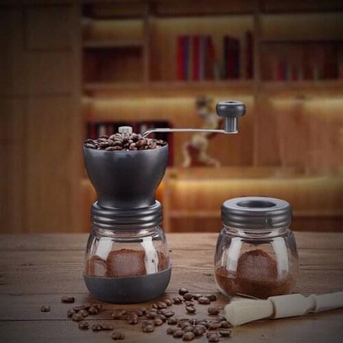 Manual Coffee Grinder Maker Beans Grain Spices Milling Glass Material Mill Herbs Nuts Herb Grinder Cafe Grinder Mini Coffee