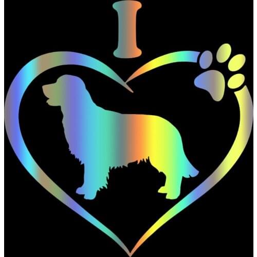 S51545 Various Sizes/Colors Car Stickers Vinyl Decal I Love My Golden Retriever Dog Animal Motorcycle Decorative Accessories