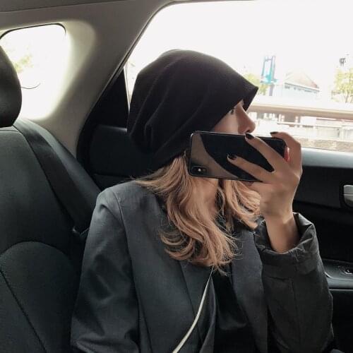 2021 Thin Caps Simple Solid Rolled Hem Hat Blends Soft Knit Hat Beanies For Women Wool Winter Spring Warm Caps Skullies Gorros