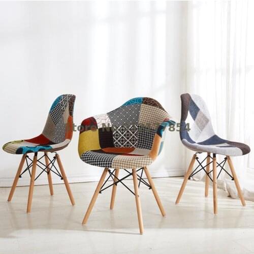 Dining Chair Reception Negotiation Armchair Modern Minimalist Hundred Cloth Solid Wood Creative Nordic