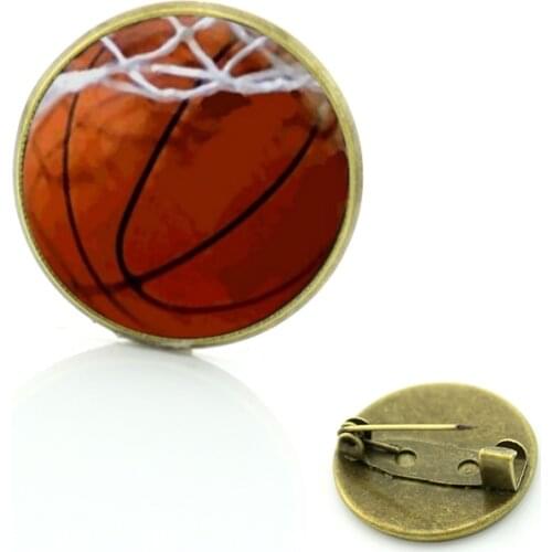 TAFREE newest photo jewelry vintage basketball player silhouette art men women badge brooches casual sports brooch pins