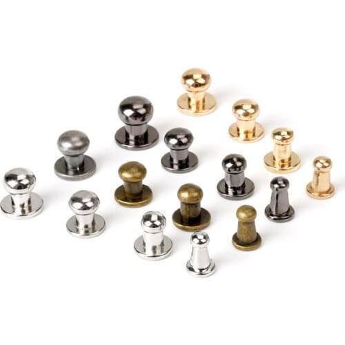30 Sets Metal Alloy Knob Screw Rivets Studs DIY Crafts Leather Belt Watchband Round Monk Head Rivets Spikes Decor Nail Buckles