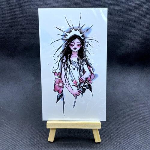 1PC Beautiful Girl With Flower Temporary Tattoo Stickers For Arm Body Art Waterproof Colorful Fake Tattos Flash Decals Tatoos