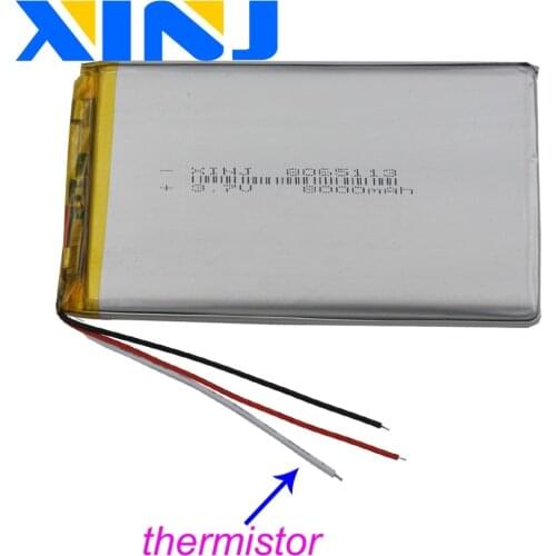 XINJ 3.7V 8000mAh 3wires for thermistor Li Po Polymer Battery 8065113 For ipod Portable Portable TV Power bank Tablet PC IPTV