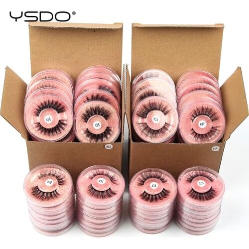 YSDO Wholesale False Lashes 4/10/20/30/50/100 Pairs 3D Mink Lashes Natural Soft Fluffy Eyelashes Volume Makeup Faux Cils In Bulk