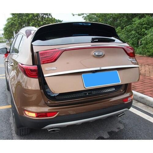 Stainless steel rear trunk cover tailgate trim hatch back door handle mlding boot garnish strip For KIA sportage 2016 2017 QL